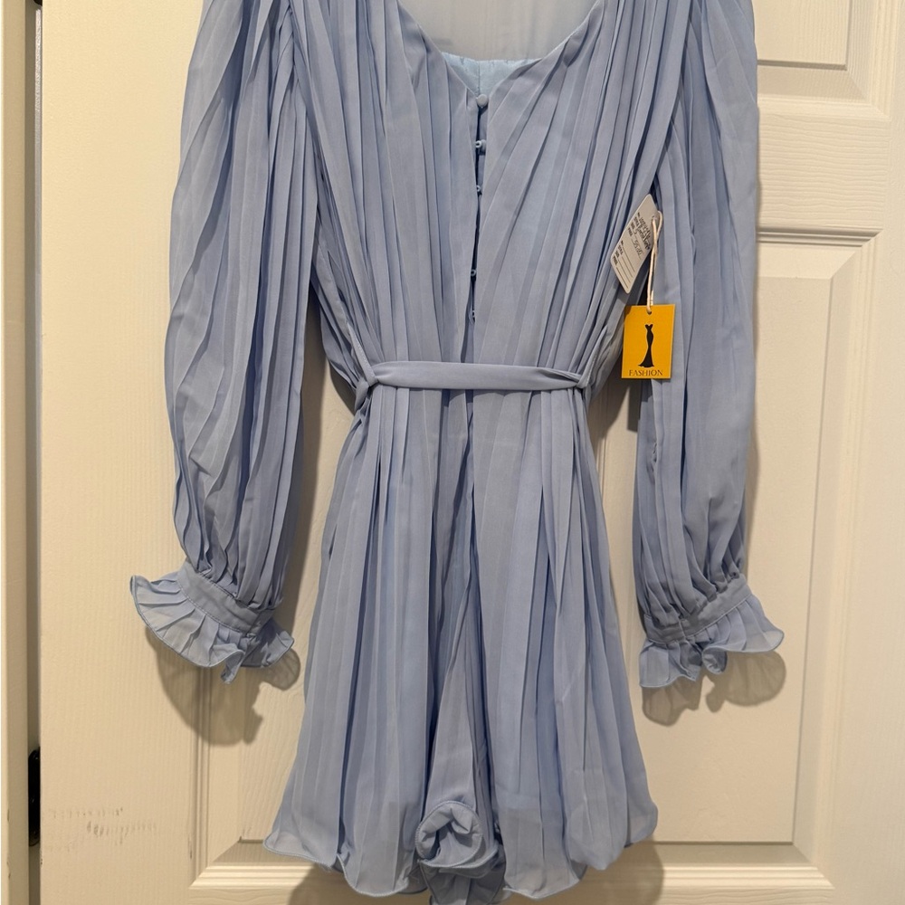 Light Blue Long Sleeve Romper